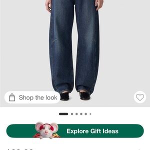 Levi's Dark Blue Flare  cinched waist Wide Leg  barrel Jeans